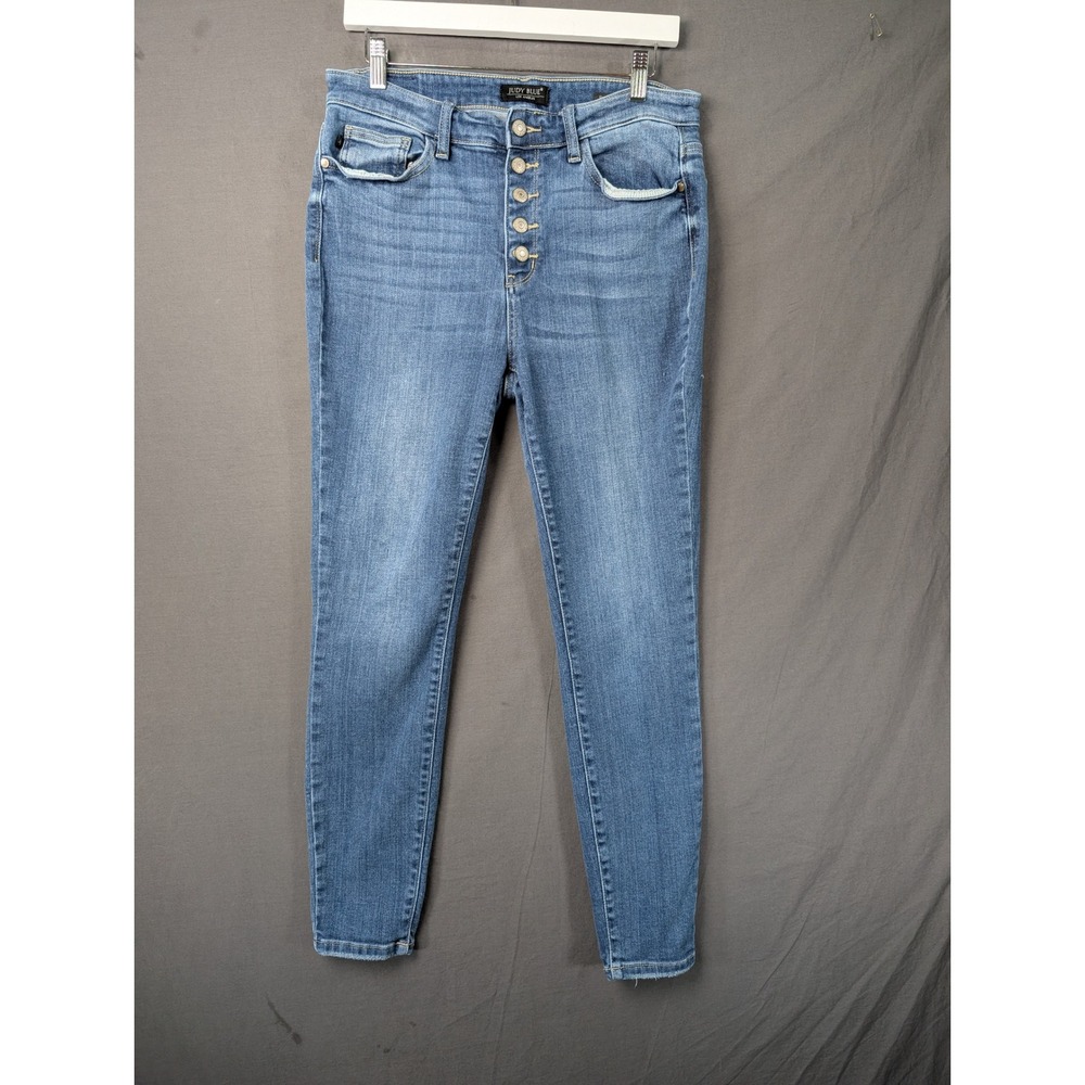 Judy Blue High Rise Button Fly Skinny Jeans JB82319MD Blue Size 11/30 Mens 6151